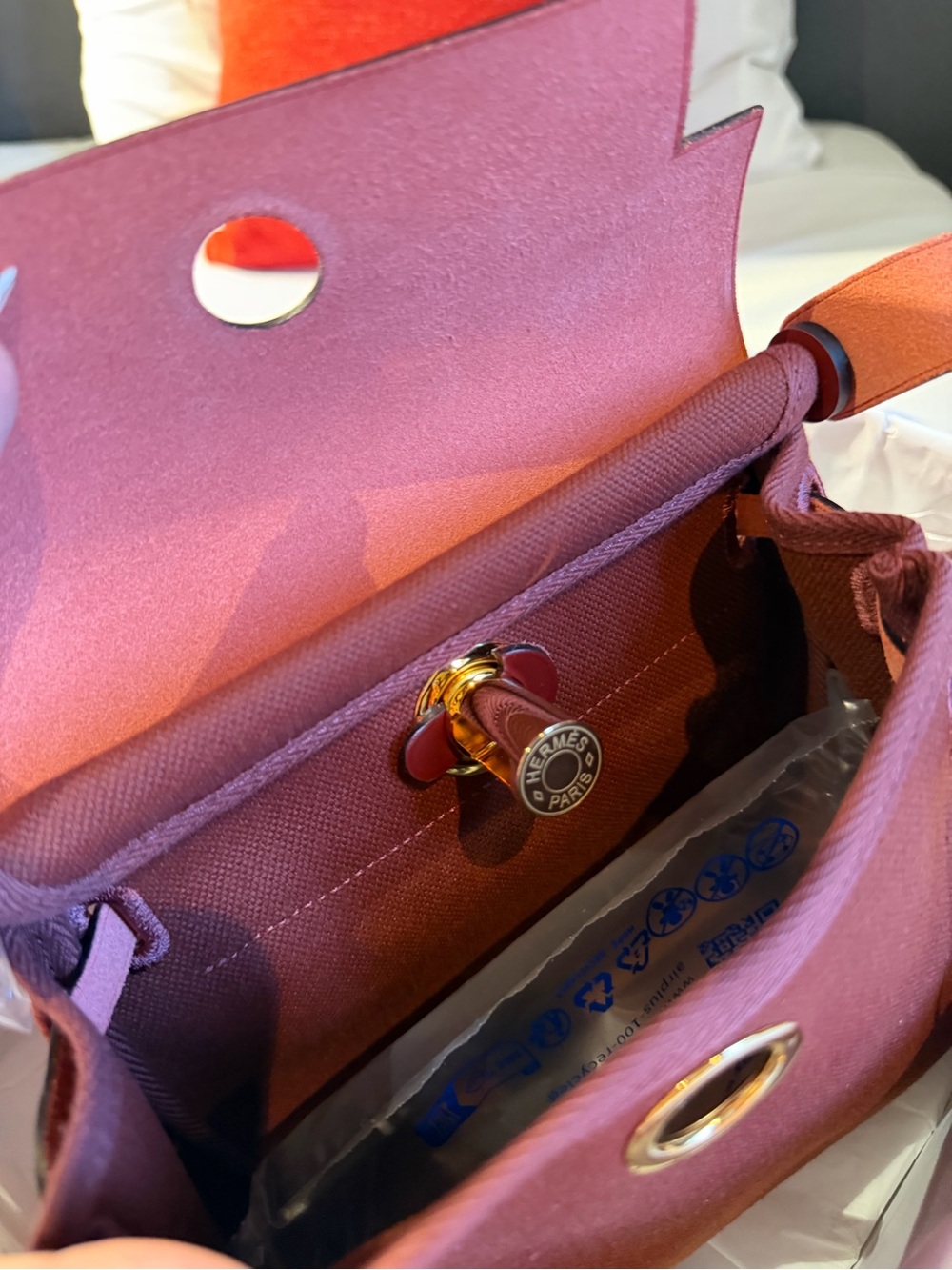 Hermes Mini Herbag” BrandNew”Women’s Top-Handle Bag in Rust Brown - Picture 2 of 5